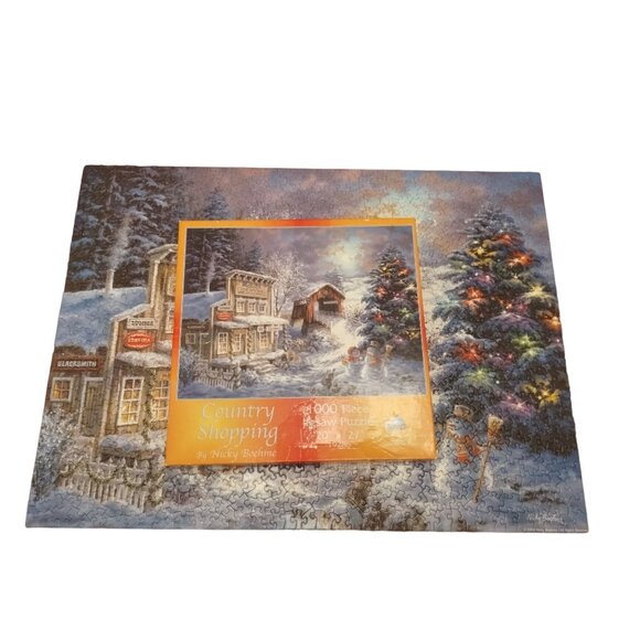 SunsOut Country Shopping 1000 Piece Holiday Jigsaw Puzzle Country Store Complete - Picture 12 of 12